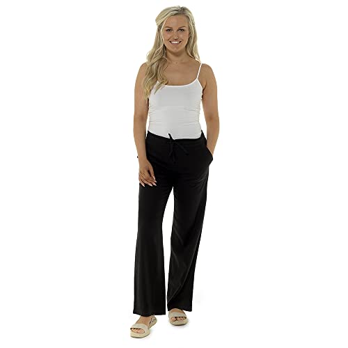IUEG Ladies Ribbed Back Linen Blend Casual Trousers